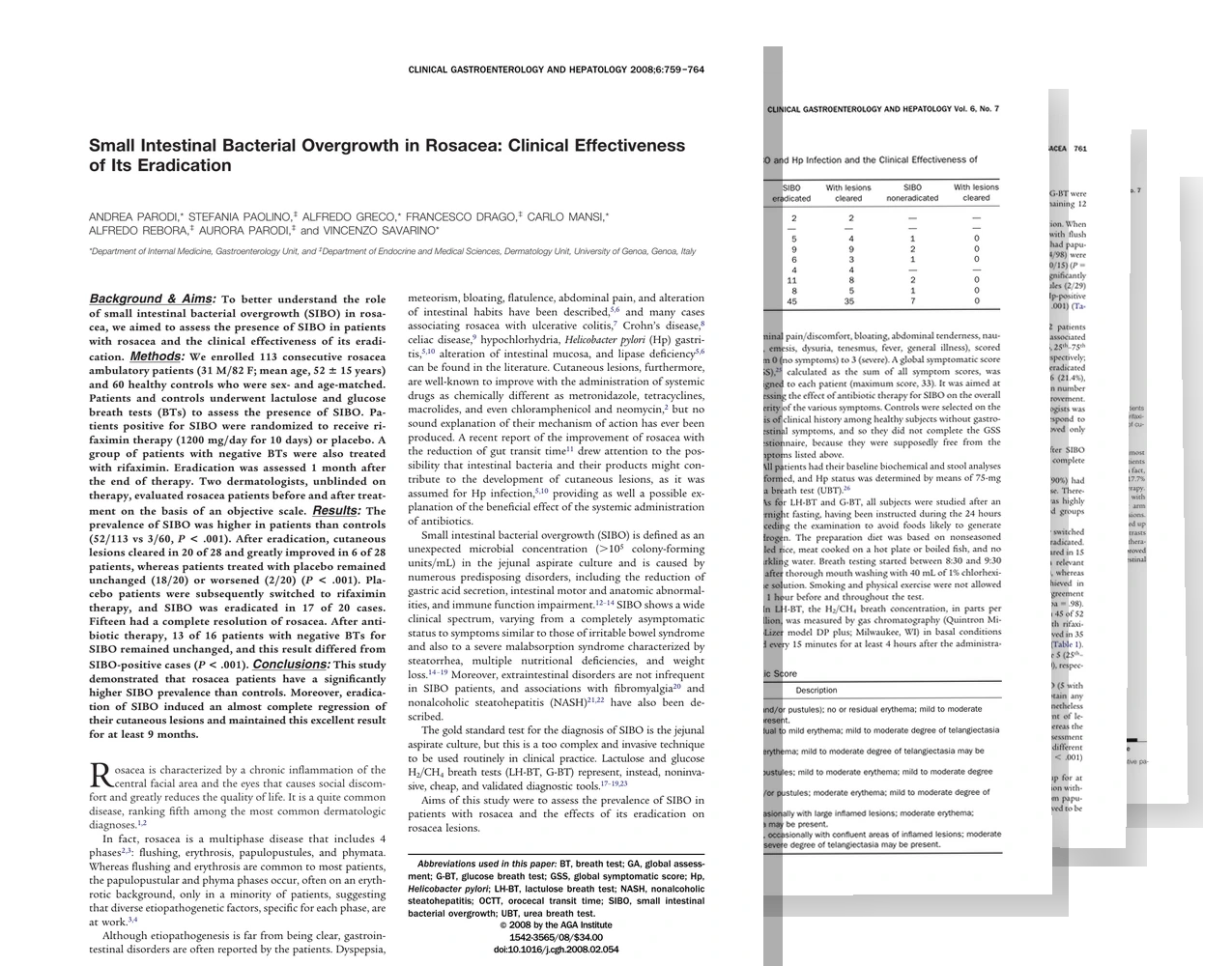 Small Intestinal Bacterial Overgrowth in Rosacea: Clinical Effectiveness of Its Eradication